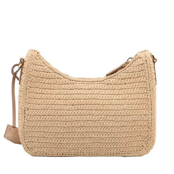 Prada Re-Edition 2005 Shoulder Bag Raffia Small Neutral - Picture 4 of 14